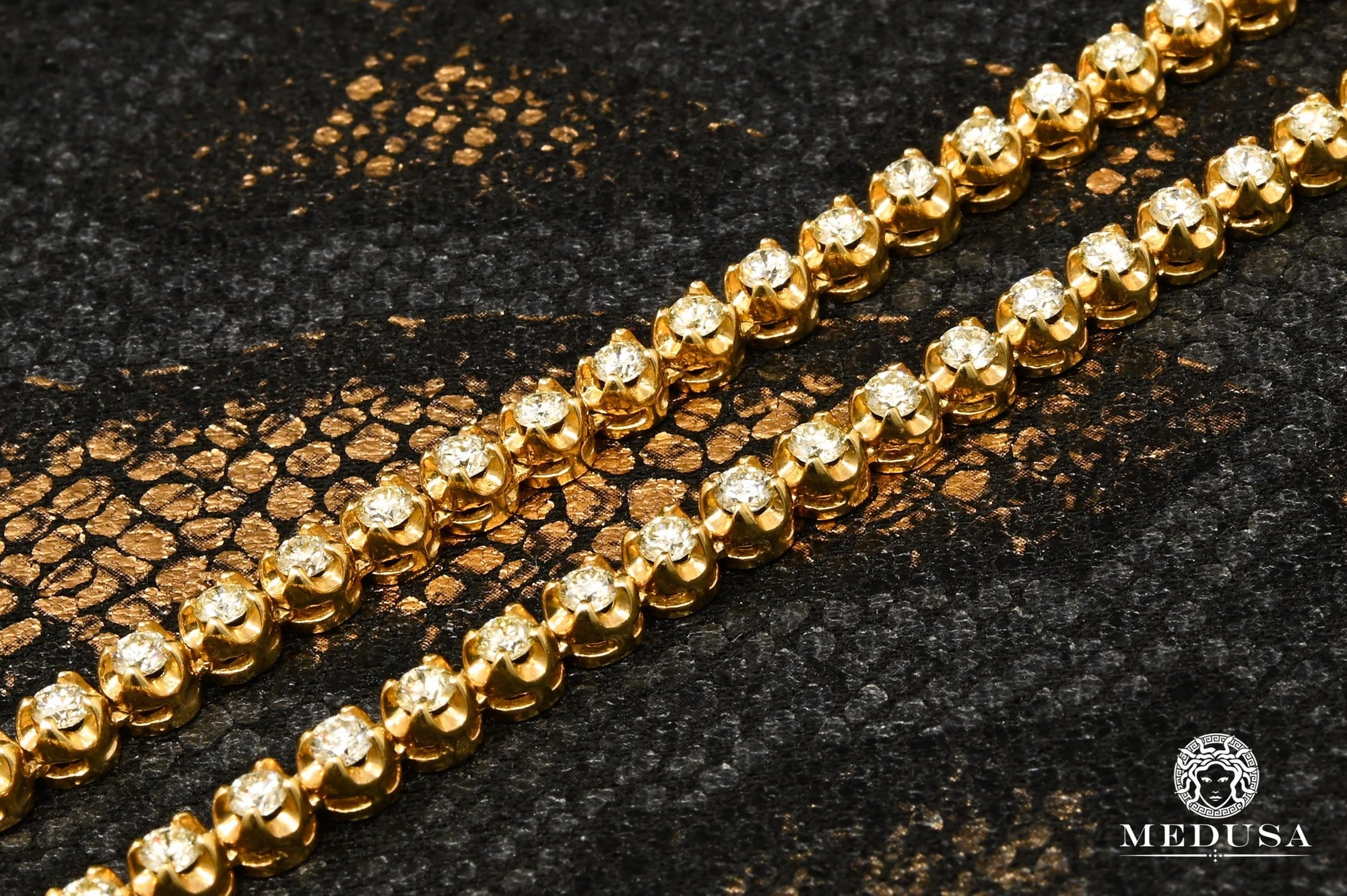 Chaîne à Diamants en Or 14K | Chaîne Tennis 4.5mm Tennis Chain Circle-Prong