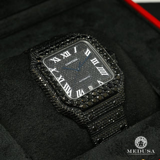 40mm Cartier Santos 100 XL - Black Diamond  - Black Gold