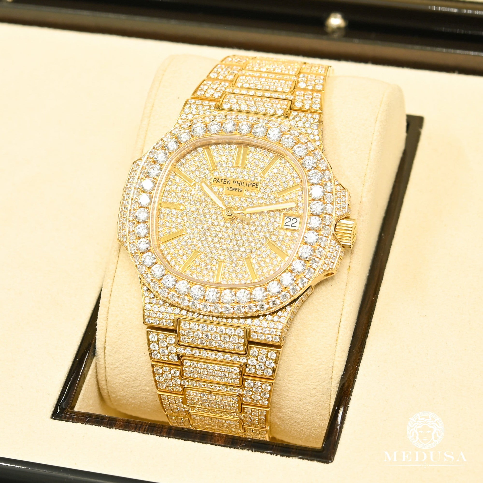 Montre Patek Philippe | Montre Homme 41mm Patek Philippe Nautilus - Full Iced Or Jaune