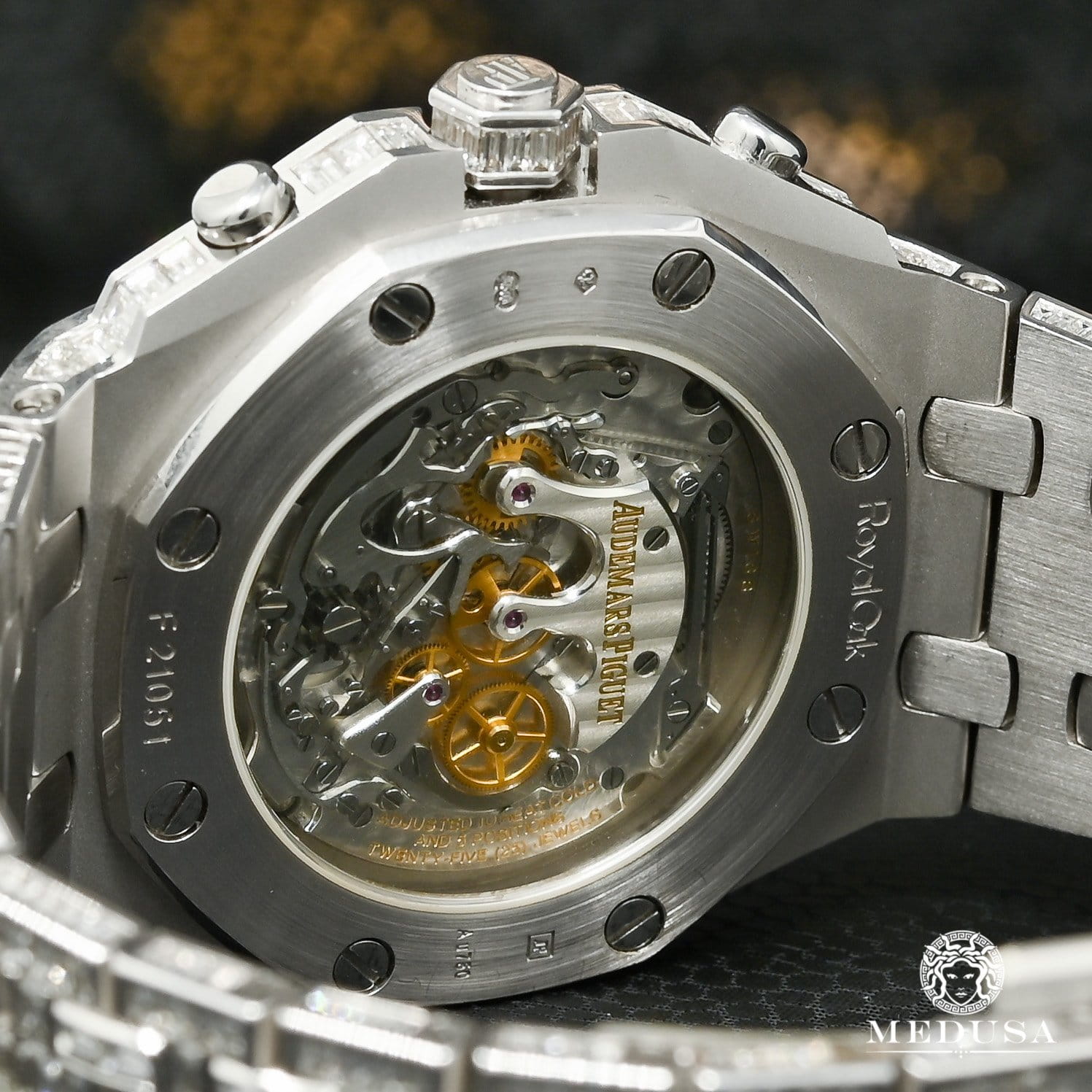 Montre Audemars Piguet | Montre Homme 42mm Audemars Piguet Offshore Tourbillon - Full Iced Emerald Cut Or Blanc