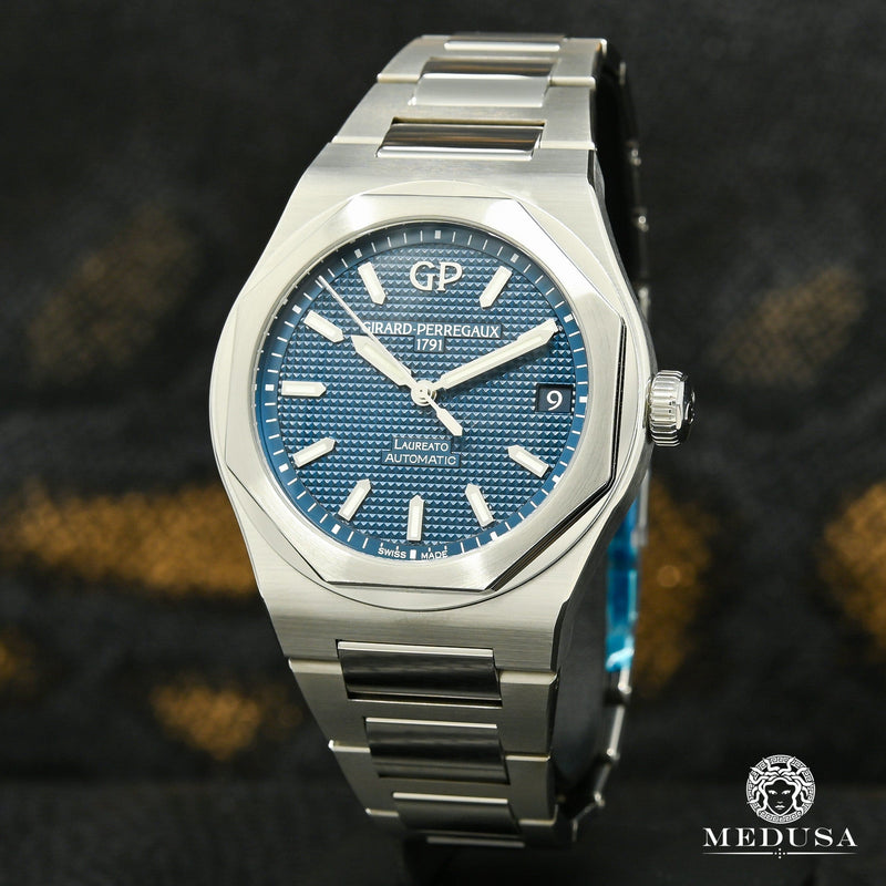 Girard Perregaux watch | Men&#39;s Watch 42mm Girard Perregaux Laureato Blue Stainless