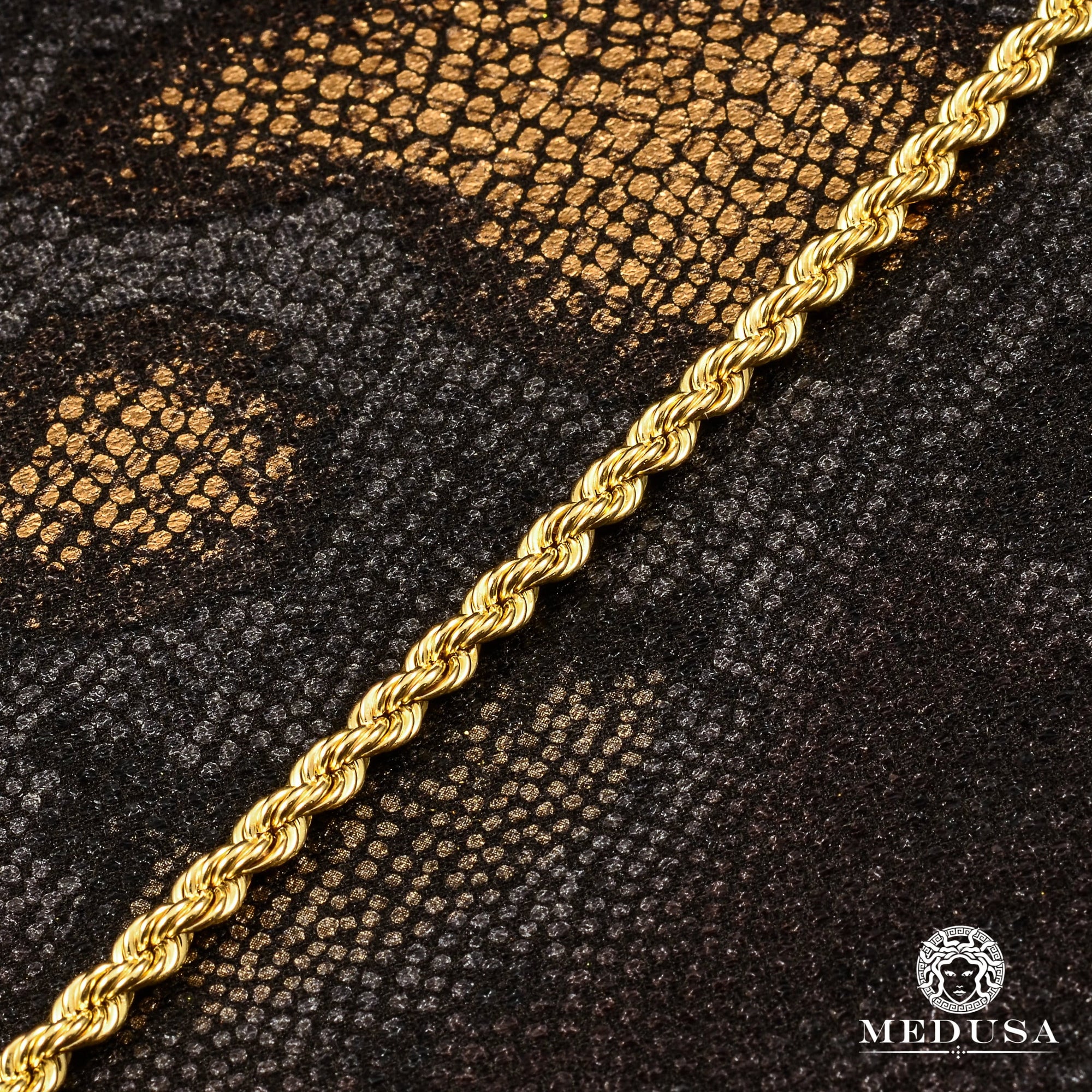 10K Gold Bracelet | Men's Bracelet 4mm Bracelet Rope