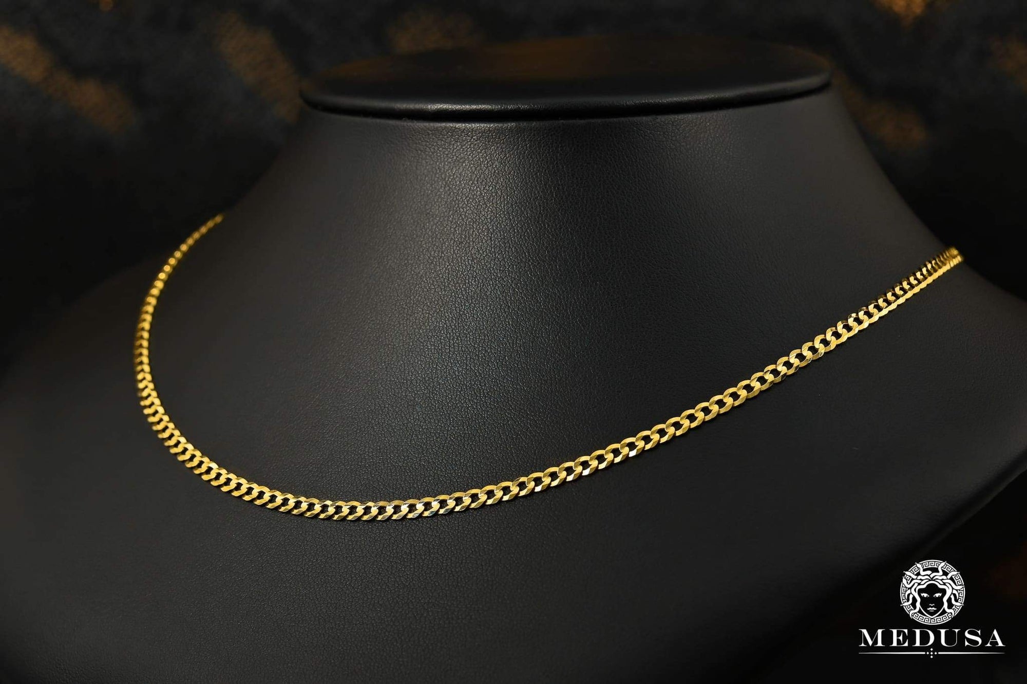 10K Gold Chain | Curb Chain 4mm Flat Curb Link