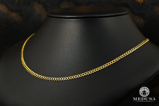 4mm Flat Curb Link  - 18'' / Yellow Gold