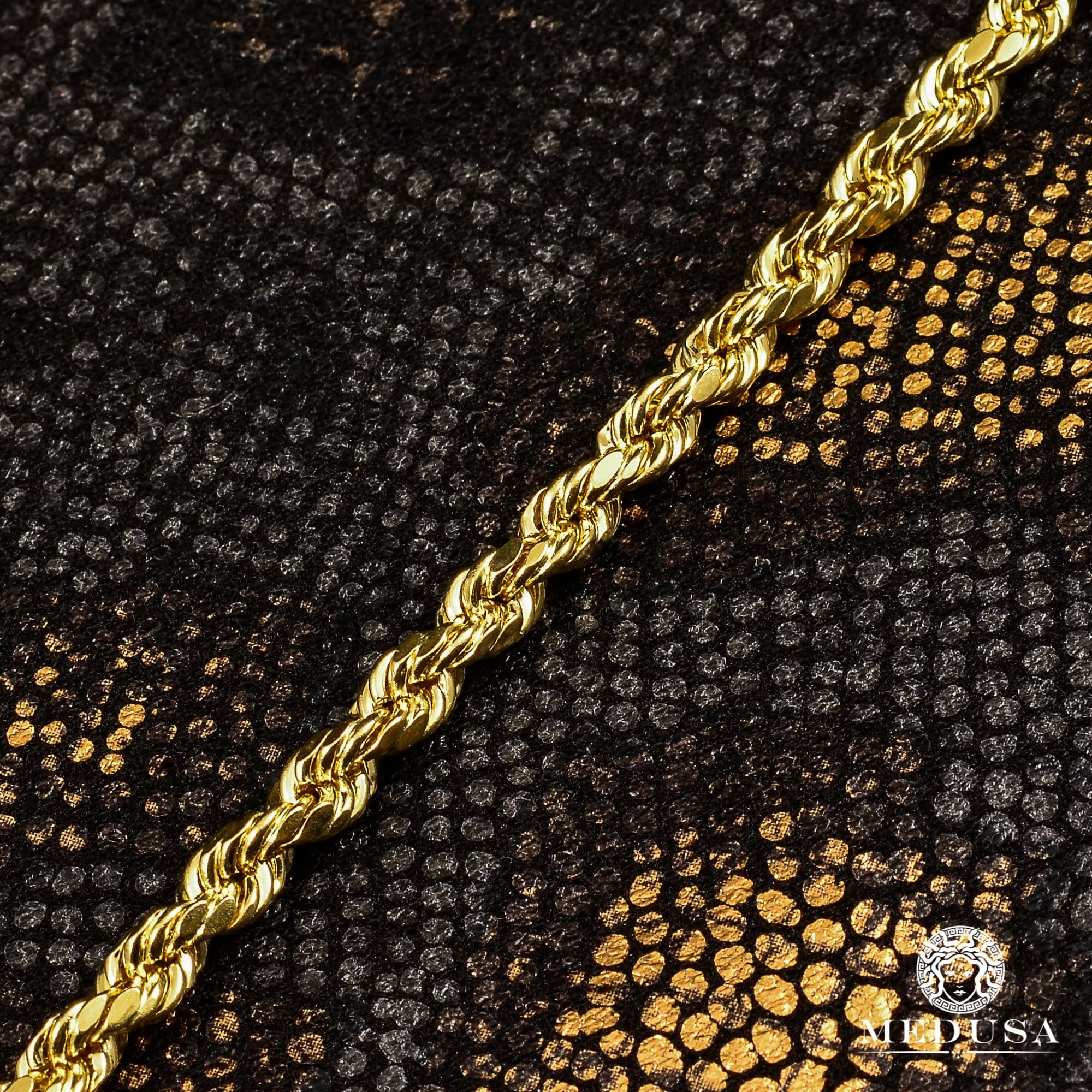 10K Gold Chain | 4mm chain Rope Diamond Cut