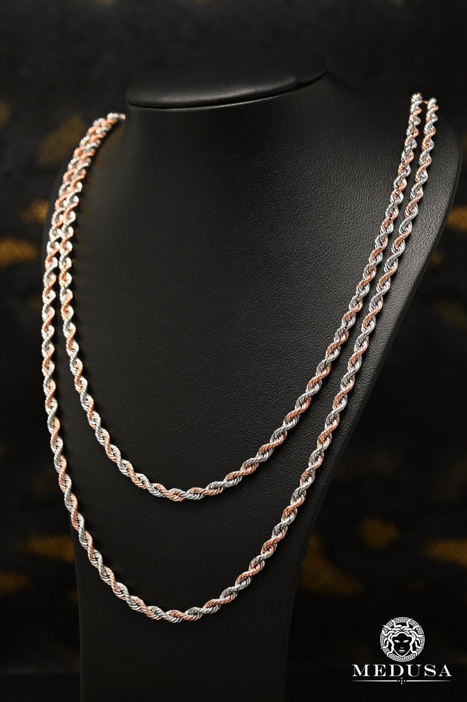 4mm Rope Two-Tone Rose Gold 