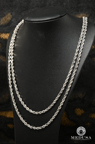 4mm Torsade Solid Or Blanc - 18'' / Or Blanc