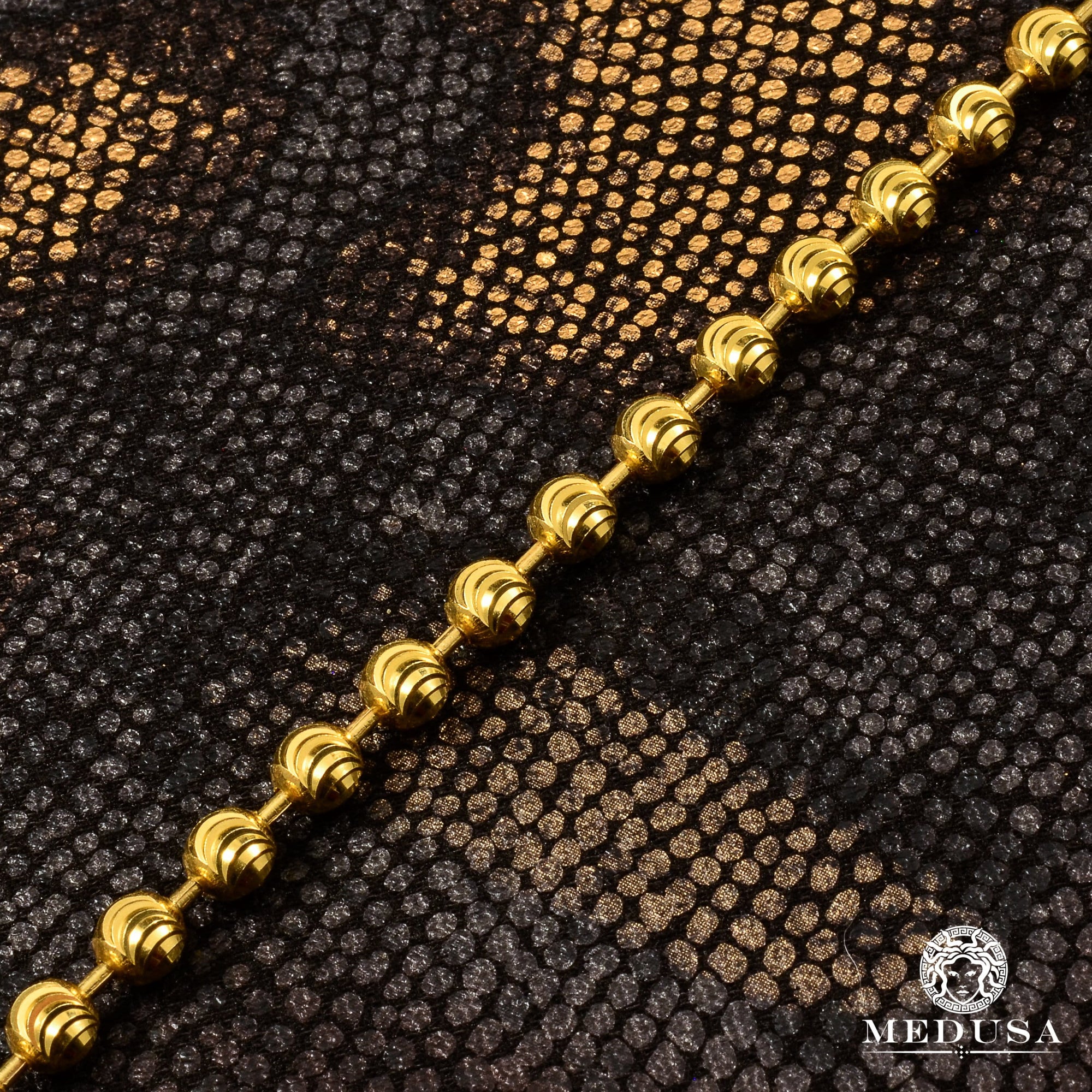 Chaîne en Or 10K | Chaîne 5mm Ball Moon Cut