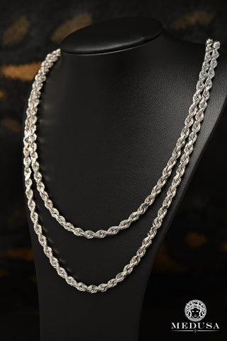 5mm Torsade Solid Or Blanc - 18'' / Or Blanc
