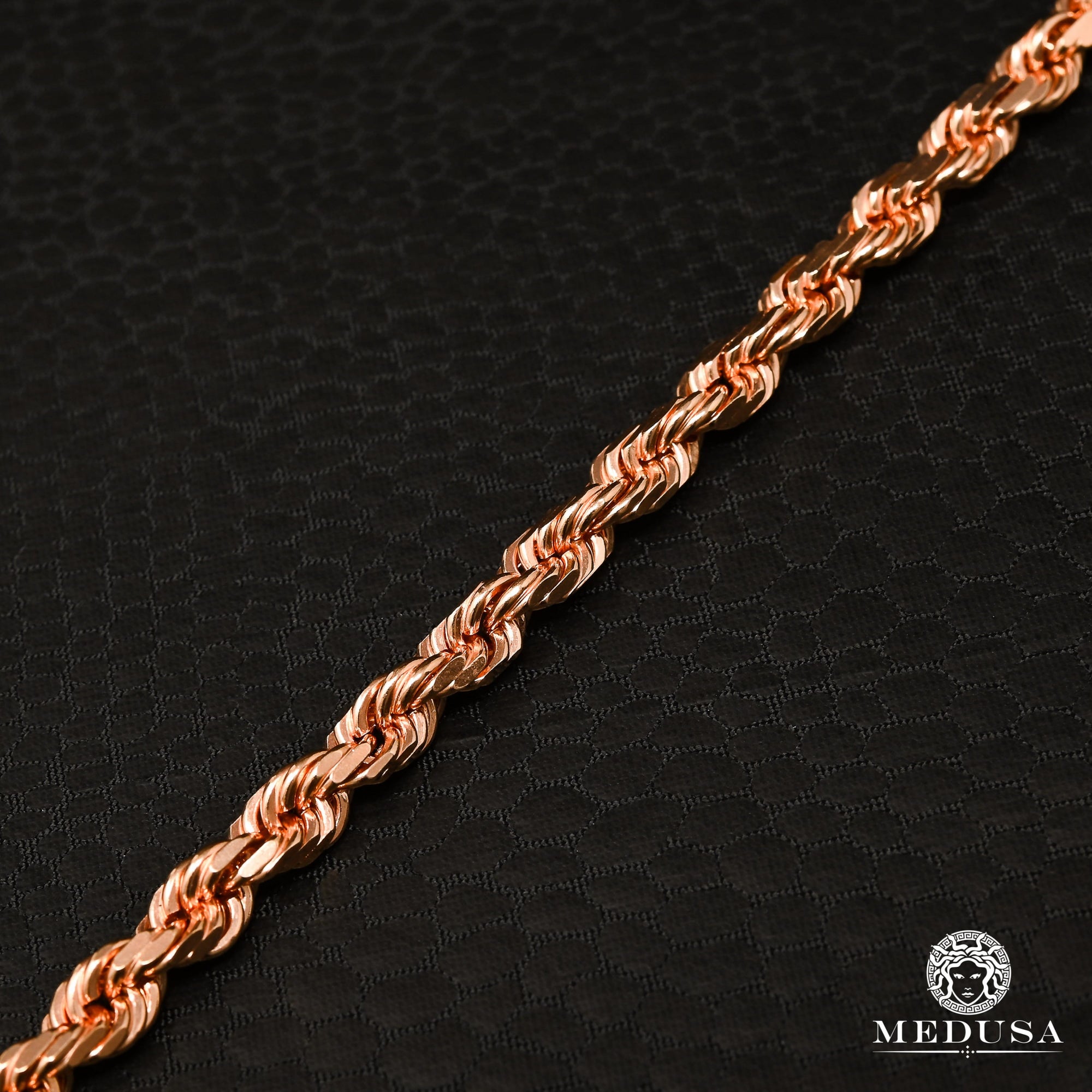 10K Gold Chain | 5mm chain Rope Solid Rose Gold