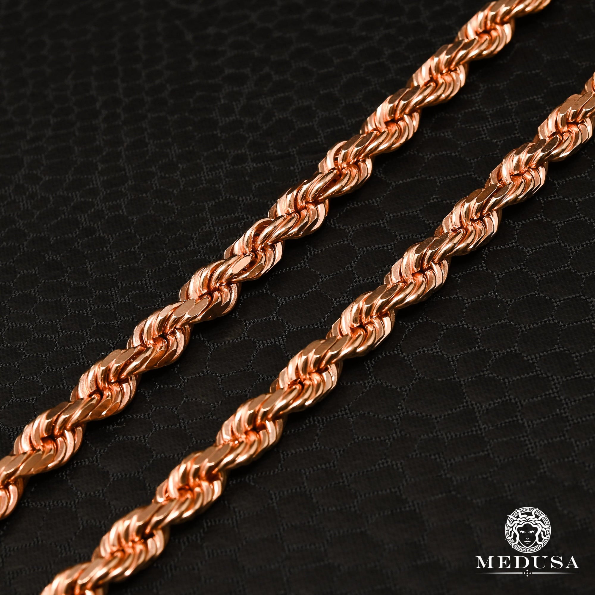 10K Gold Chain | 5mm chain Rope Solid Rose Gold