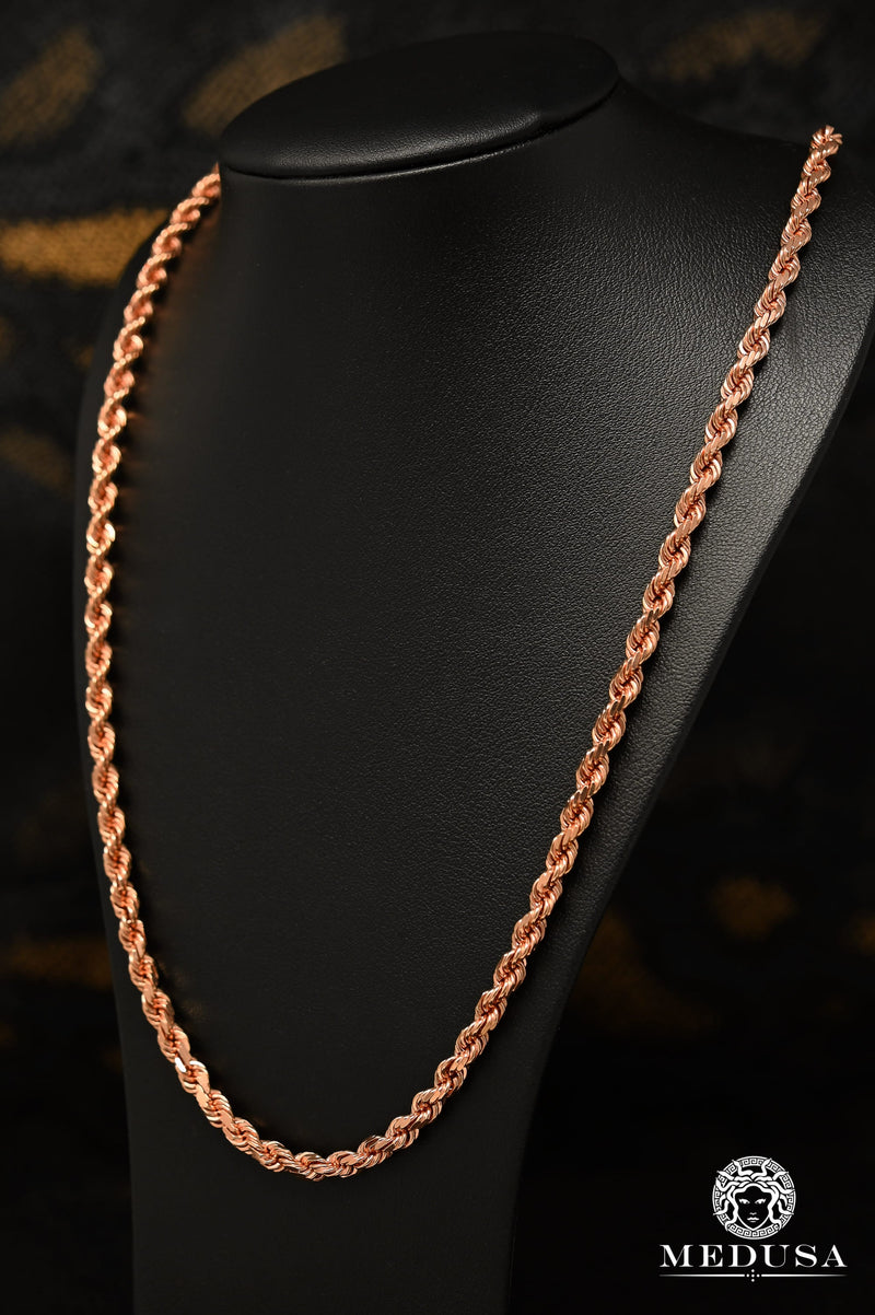 10K Gold Chain | 5mm chain Rope Solid Rose Gold