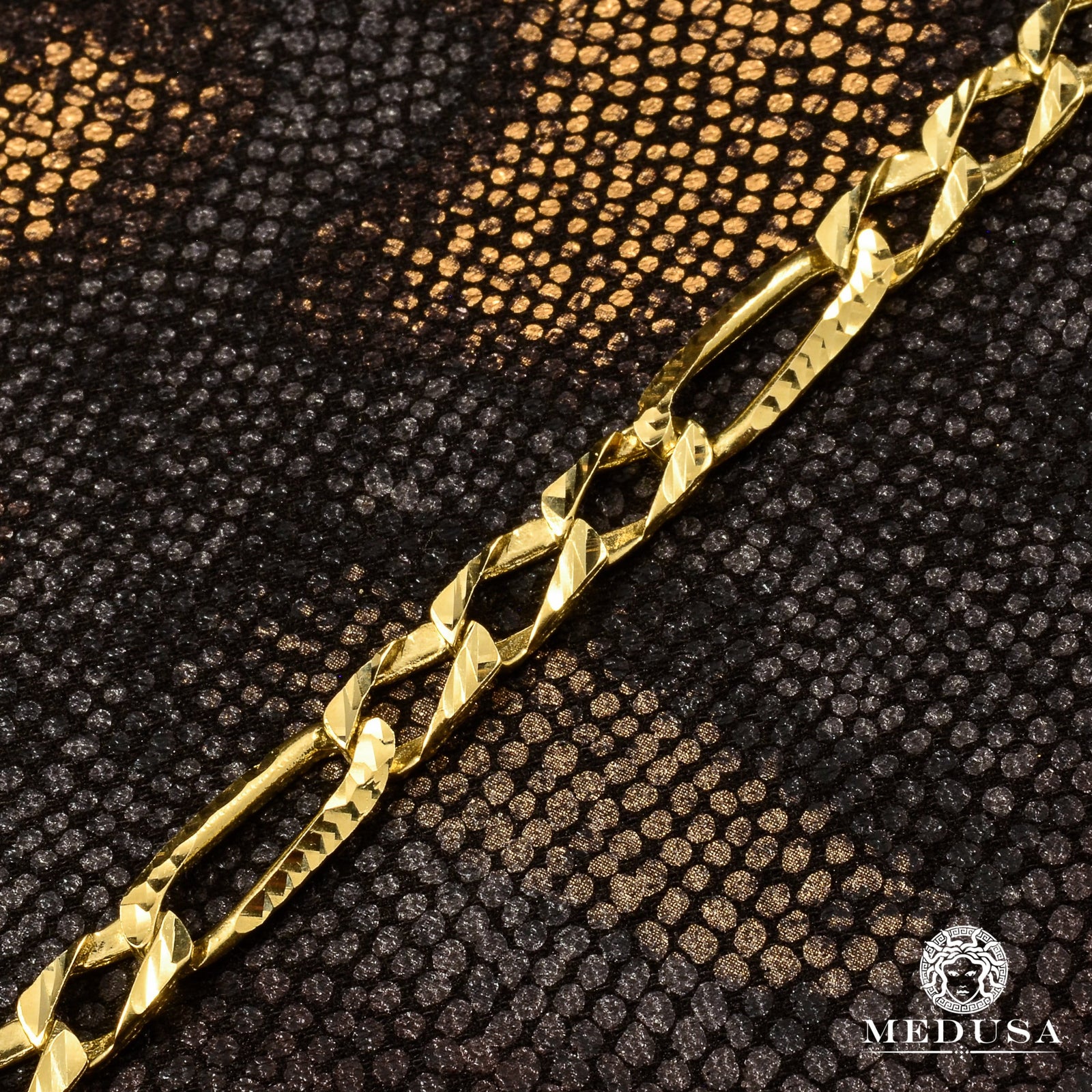 10K Gold Bracelet | Men's Bracelet 7.5mm Figaro Bracelet MA410