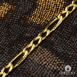 7.5mm Figaro Bracelet MA410  - 8'' / Yellow Gold