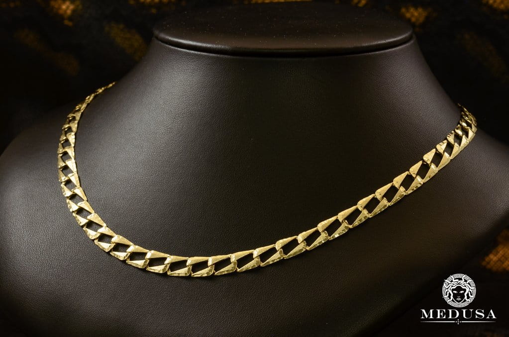 10K Gold Chain | Curb Chain 7.5mm Meshy M2-X