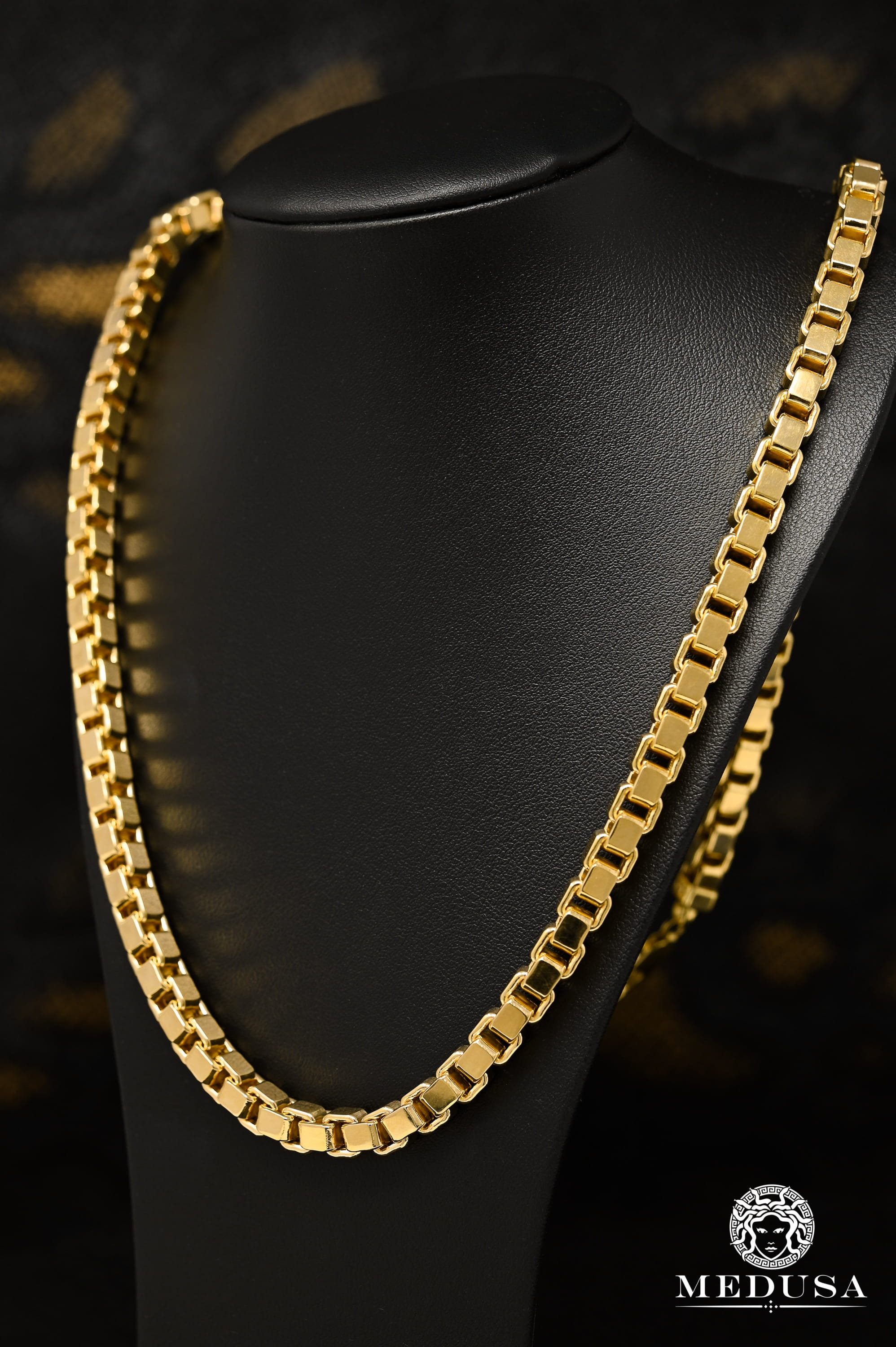 Chaîne en Or 10K | Chaîne 7mm Box Vénitienne