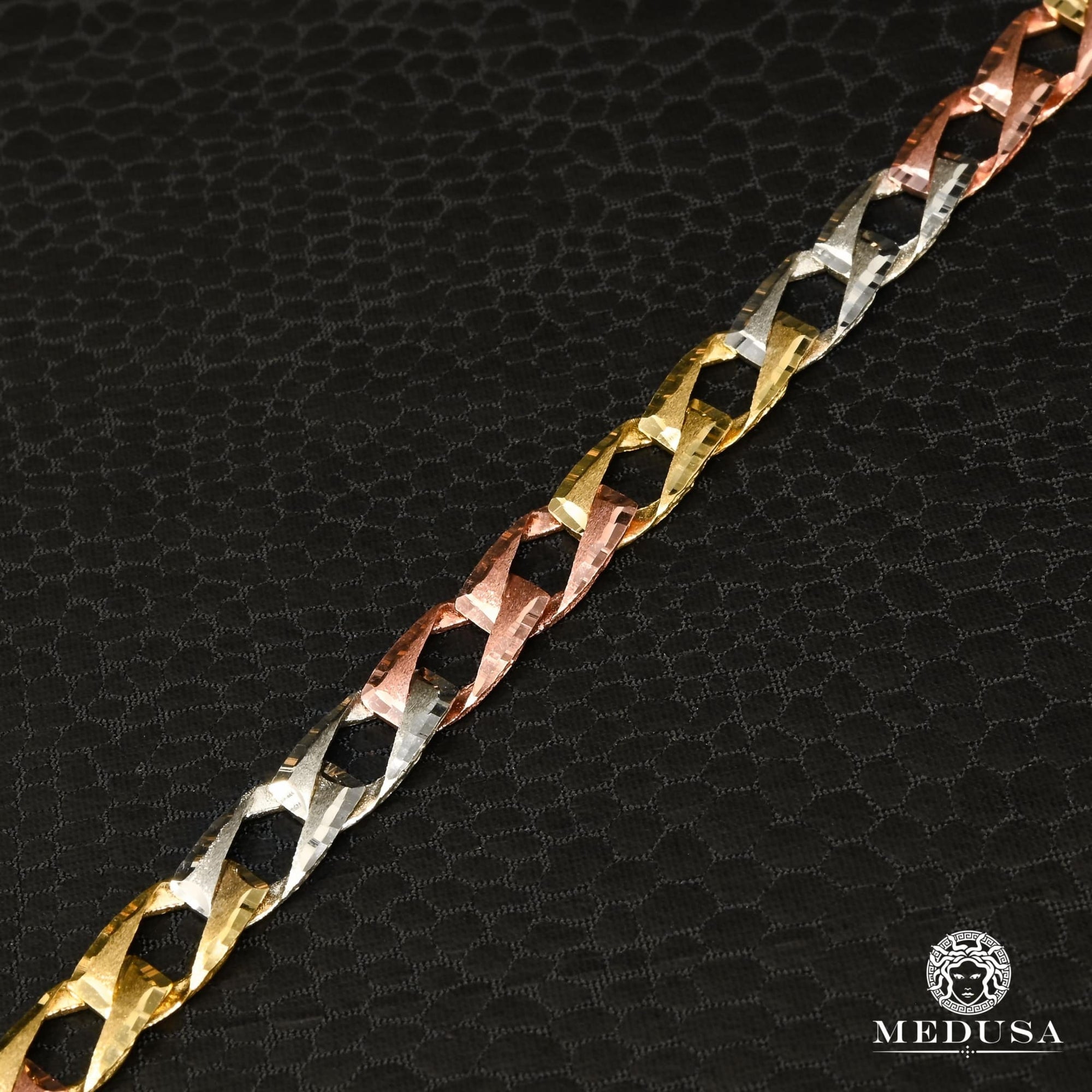 10K Gold Bracelet | Women's Bracelet 7mm Meshy M-ALM Bracelet