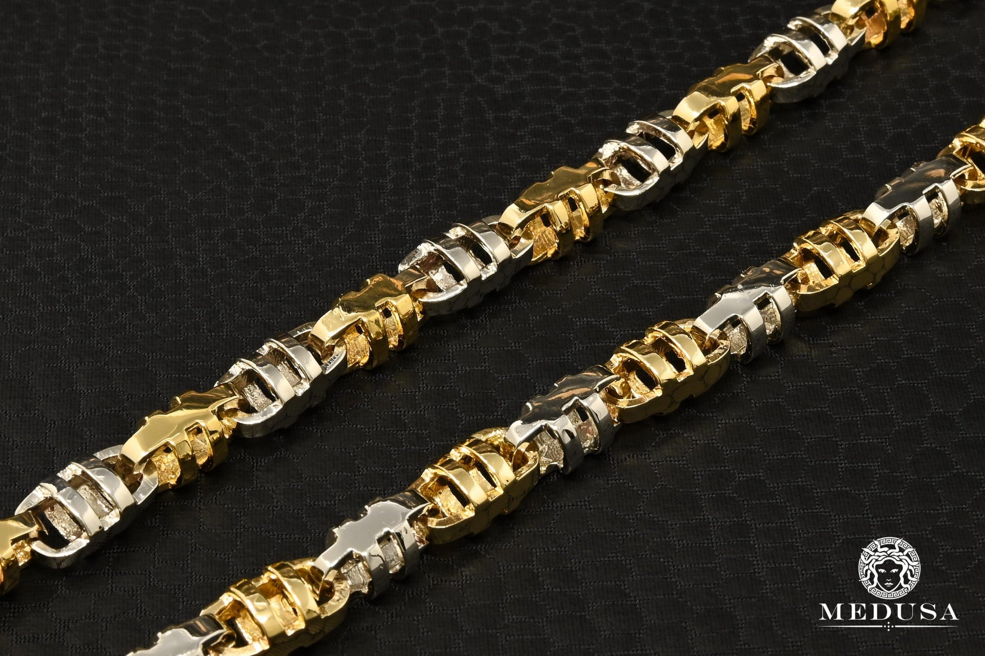 Chaîne en Or 10K | Chaîne 7mm Bullet M1 24’’ / Or 2 Tons