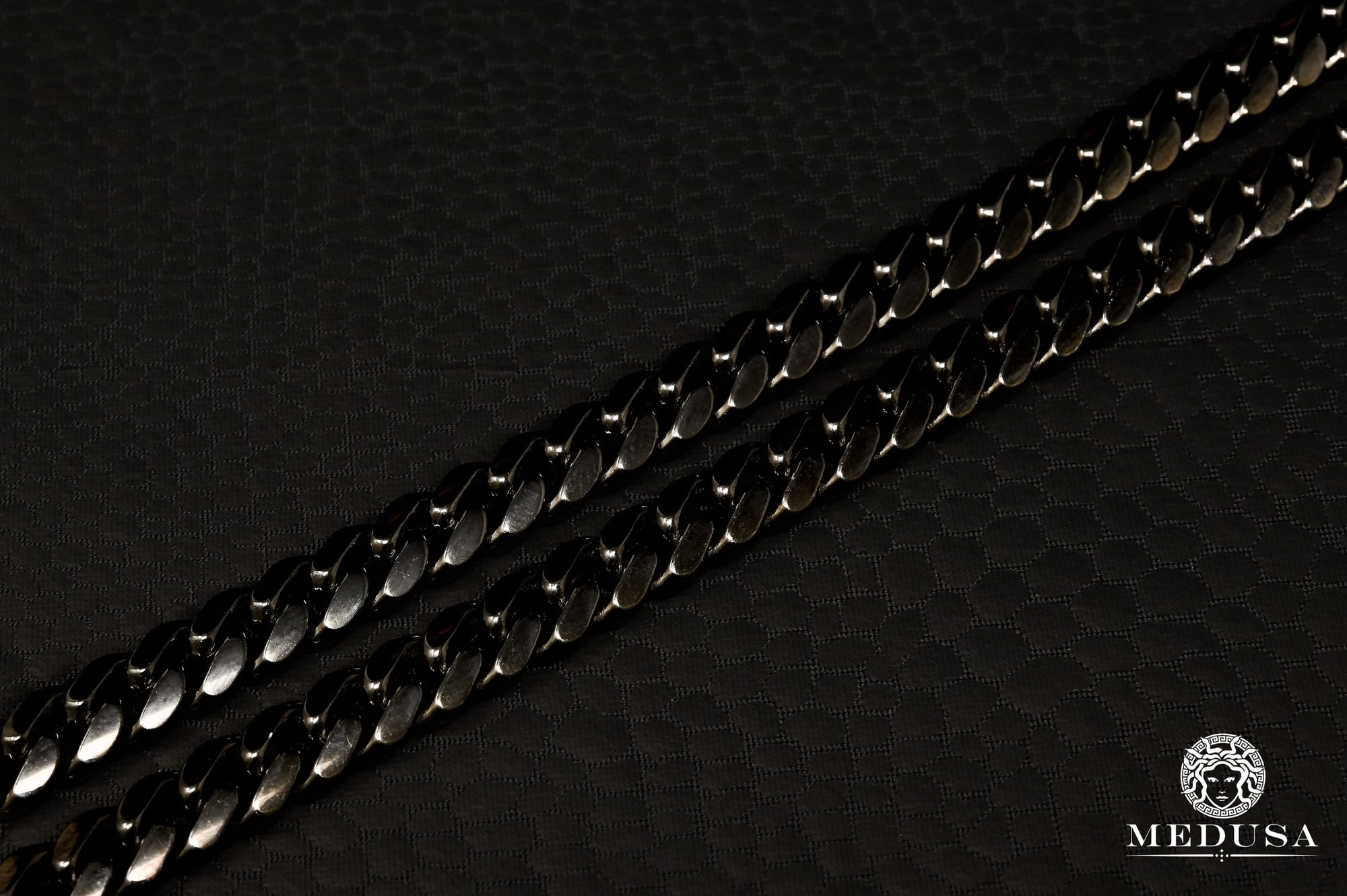 Chaîne en Argent 925 | Chaîne 7mm Cuban Link Noir 925