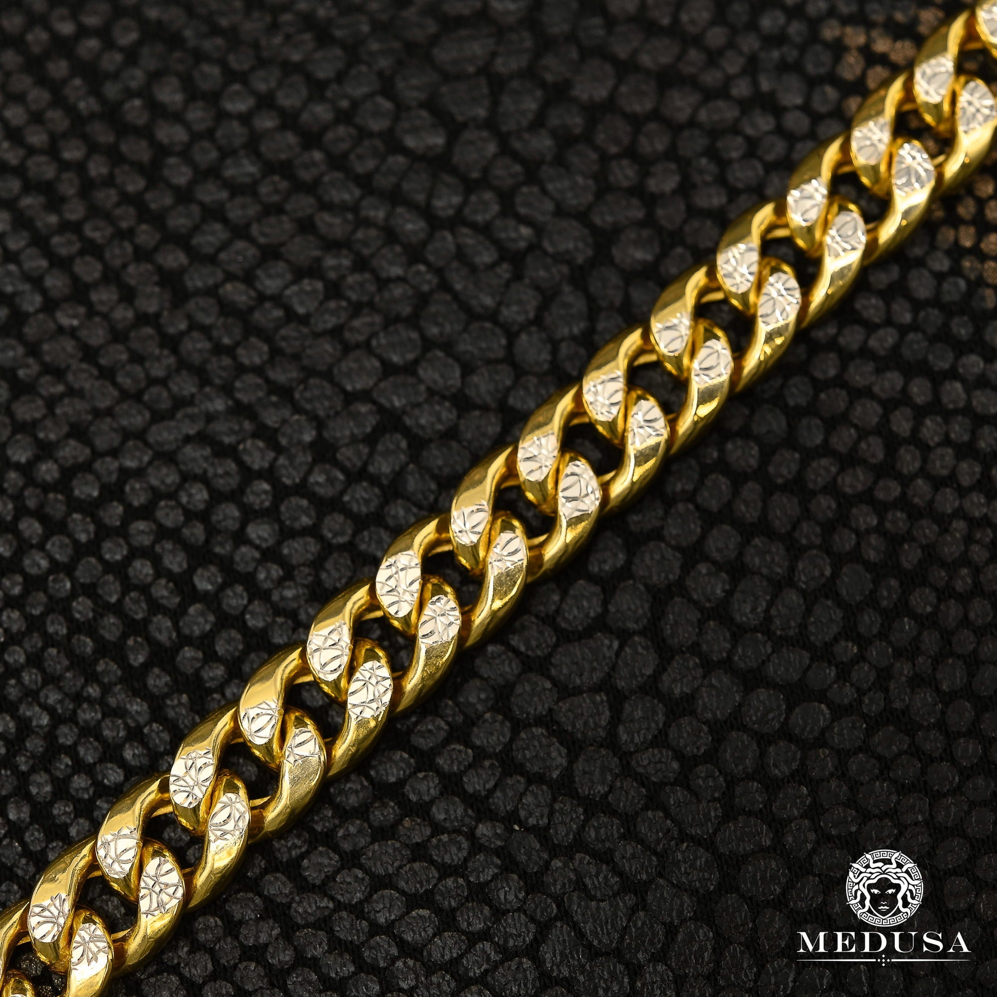 10K Gold Chain | 8mm Cuban Diamond Cut Chain