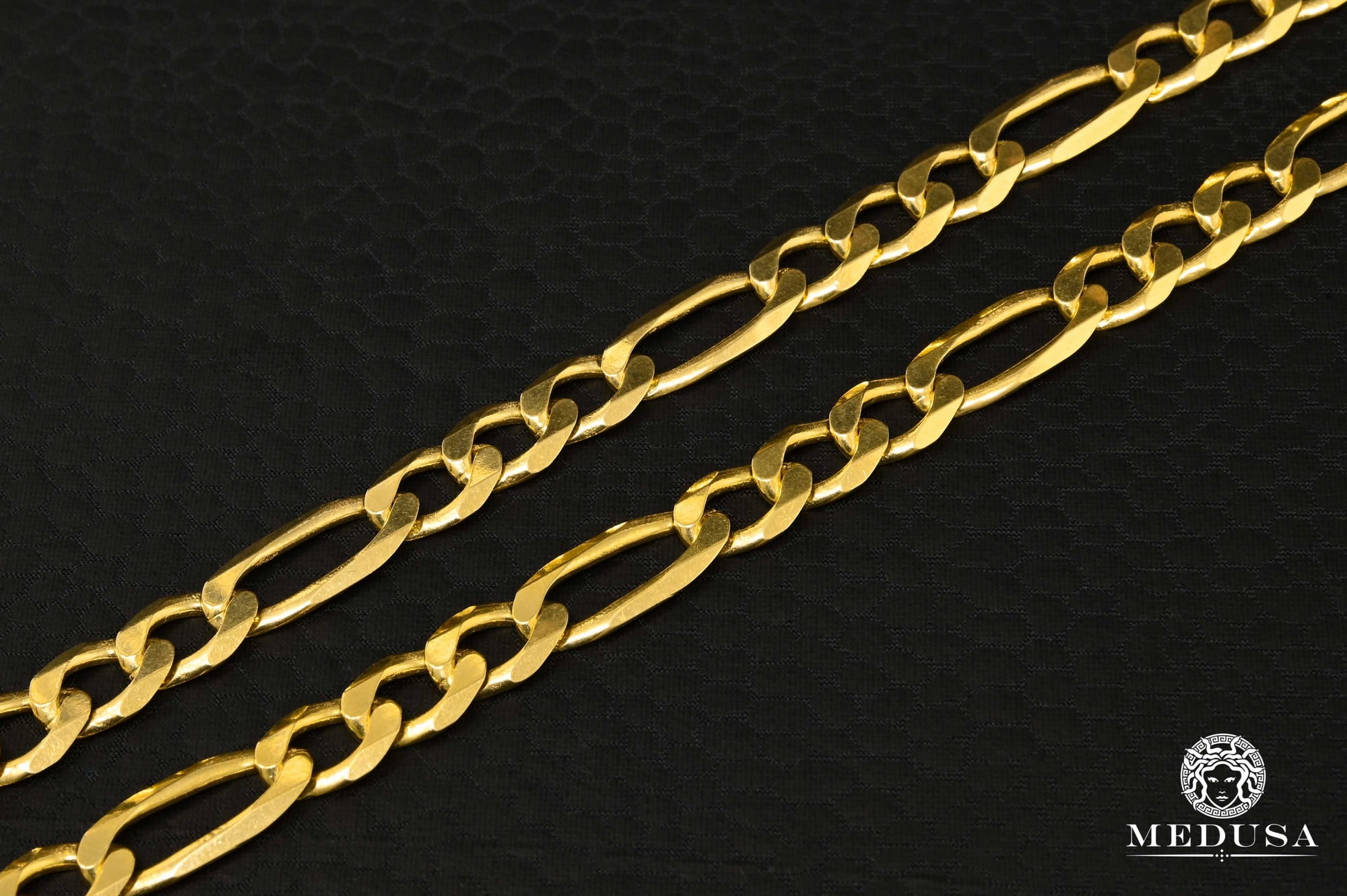 Chaîne en Or 10K | Chaîne Gourmette 8mm Figaro Solid