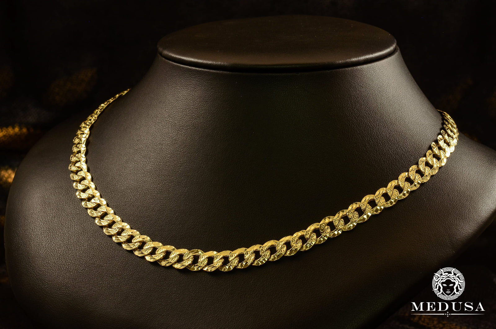 10K Gold Chain | Curb Chain 9mm Rock M2-X