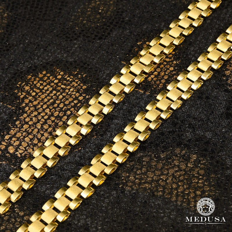Rolex Chain Crip Chaîne en Or 10K | 9mm Rolex Chain Chaîne Gourmette | Bijoux Medusa