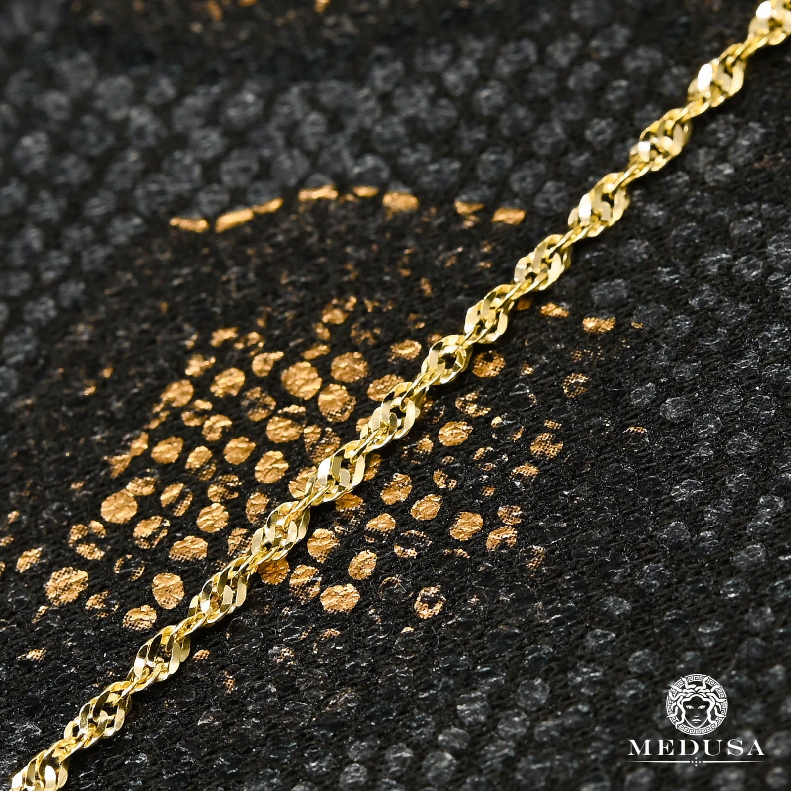 10K Gold Bracelet | Ankle Bracelet F3 - Singapore Yellow Gold