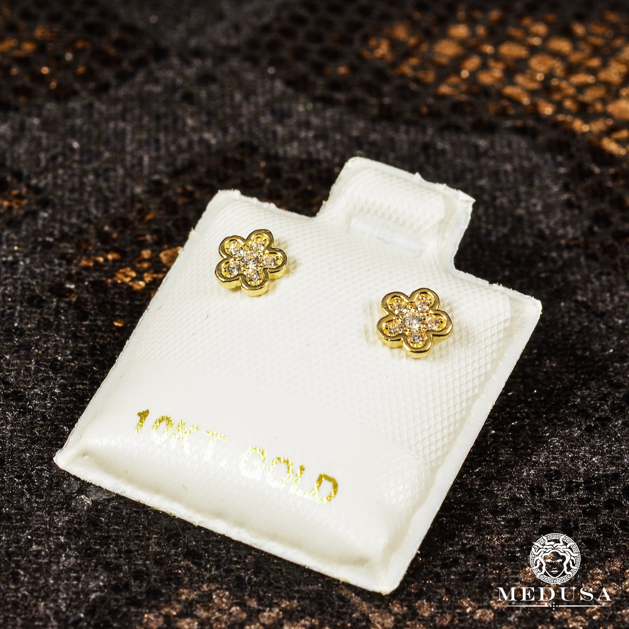 Studs en Or 10K | Boucles d’Oreilles Baby F3 Flower / Or Jaune