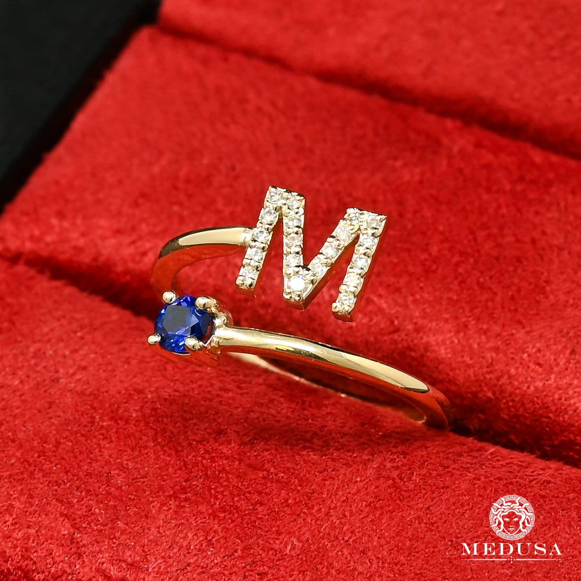 Custom Gold Ring | Custom Jewelry Personalized Initial Ring & Birthstone Yellow Gold