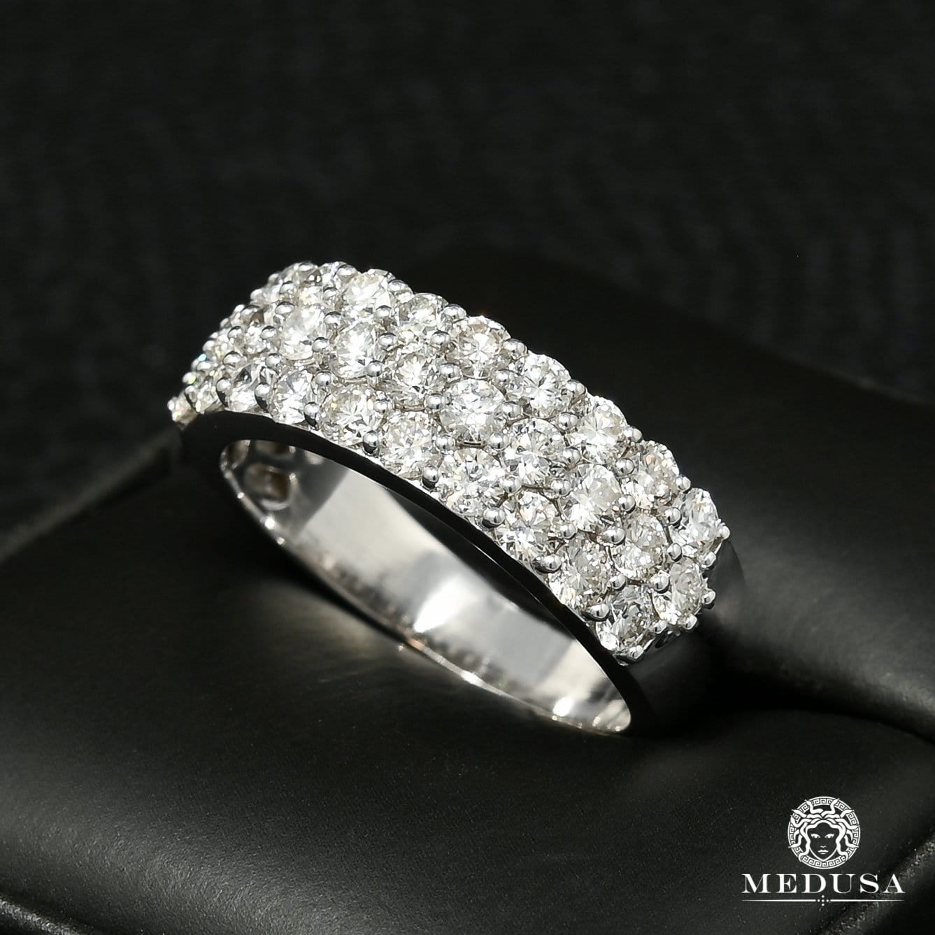 10K Gold Diamond Ring | Band D3 Men's Ring - 2.50CT Diamond / White Gold