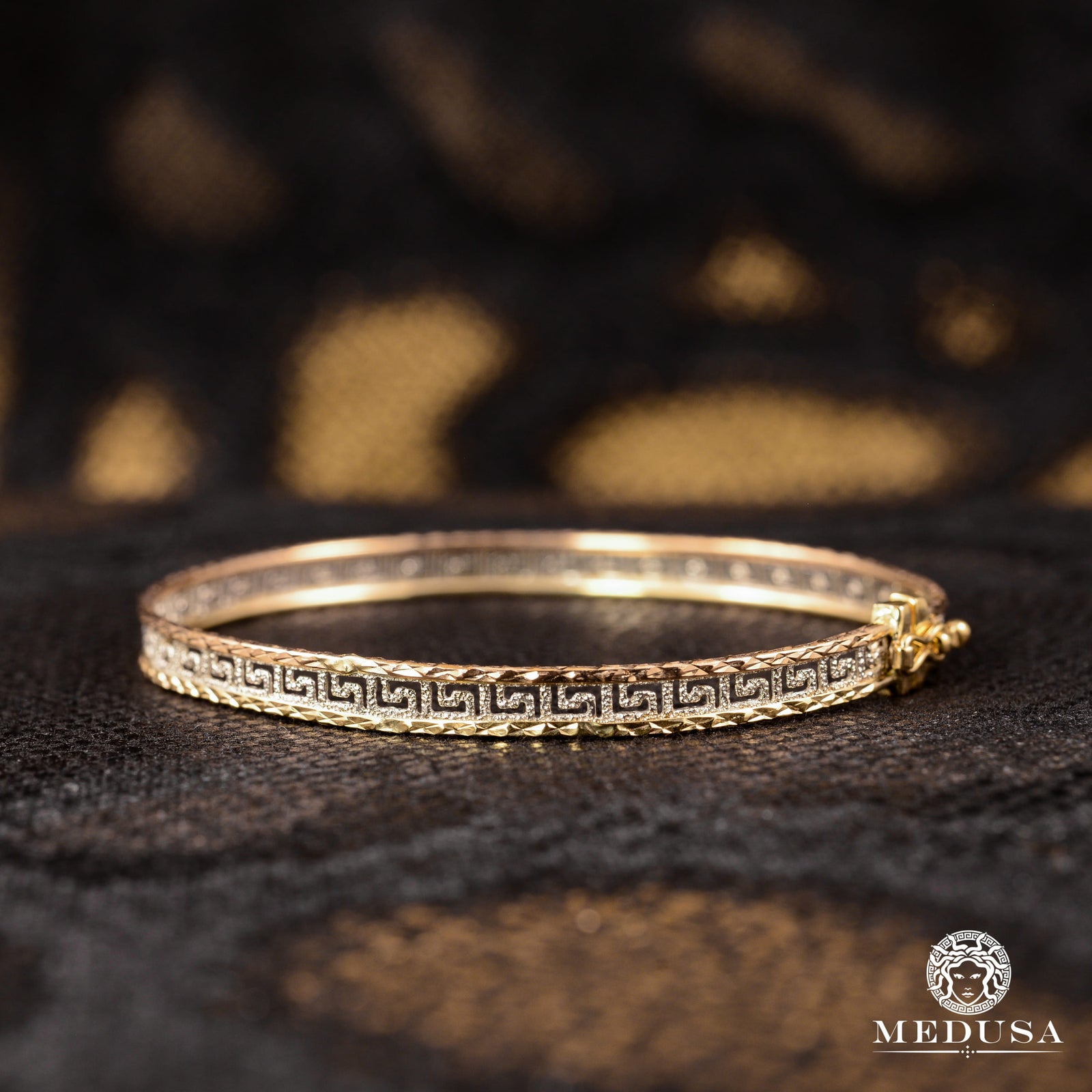 Bracelet Rigide en Or 10K | Bracelet Femme Bangle F3 Or 3 Tons