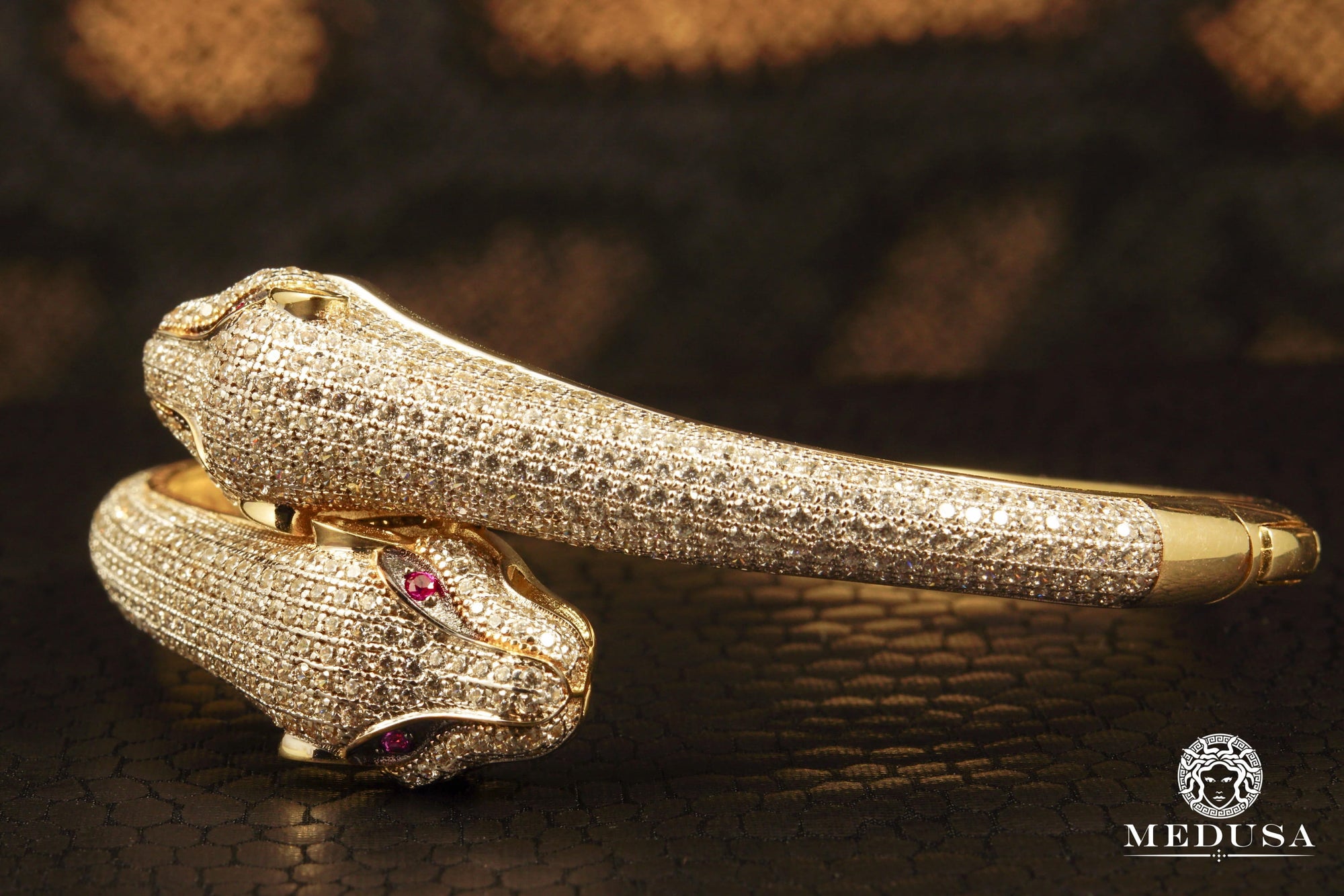 10K Gold Rigid Bracelet | Women&#39;s Bracelet Bangle X3 - Tiger Yellow Gold