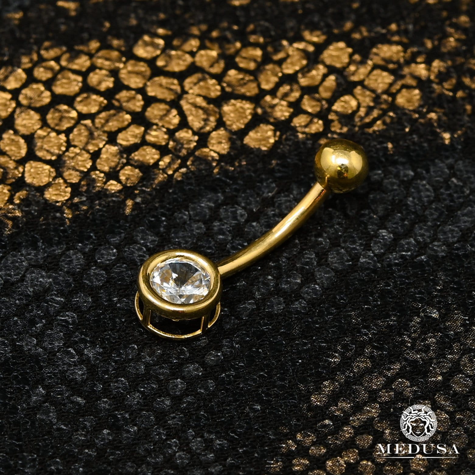 Barbell de Nombril en Or 14K | Bijoux Piercing Barbell F33 Or Jaune