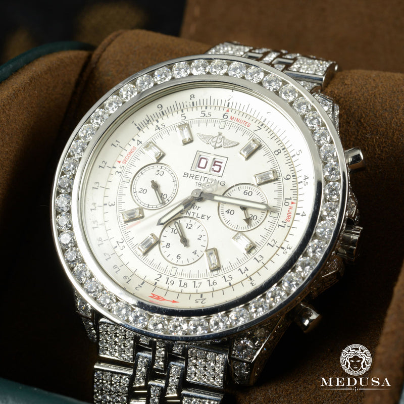 Montre Breitling | Montre Homme Breitling for Bentley - Iced Out Stainless