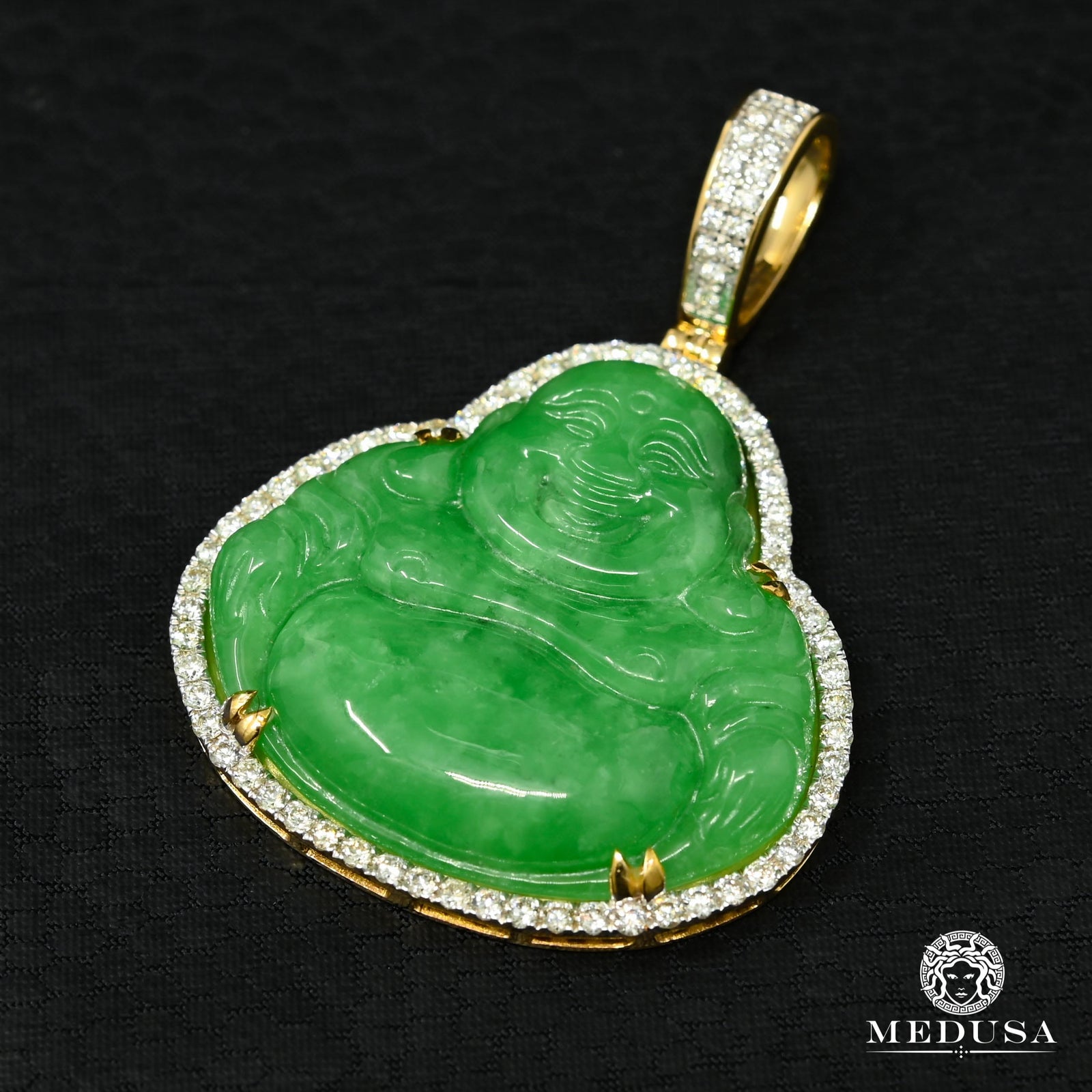 10K Gold Diamond Pendant | Divers Buddha D1 Pendant - Yellow Gold Diamond