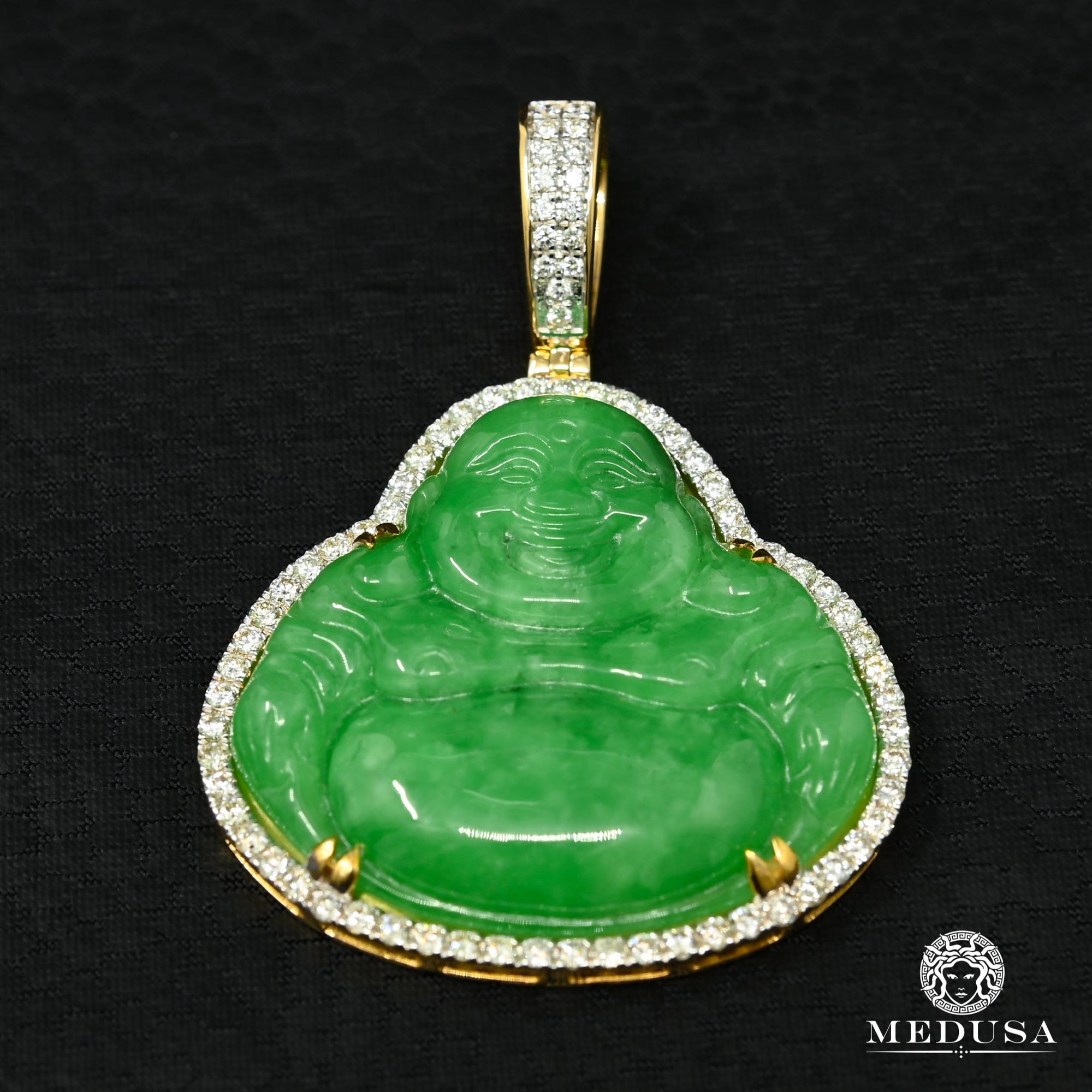 10K Gold Diamond Pendant | Divers Buddha D1 Pendant - Yellow Gold Diamond