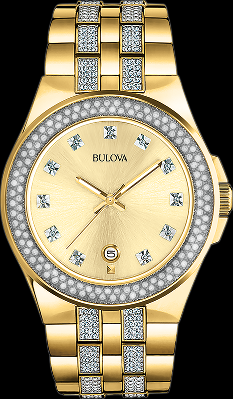 Montre Bulova | Montre Homme Bulova Cristal - 98B174 Swarovski / Or Jaune