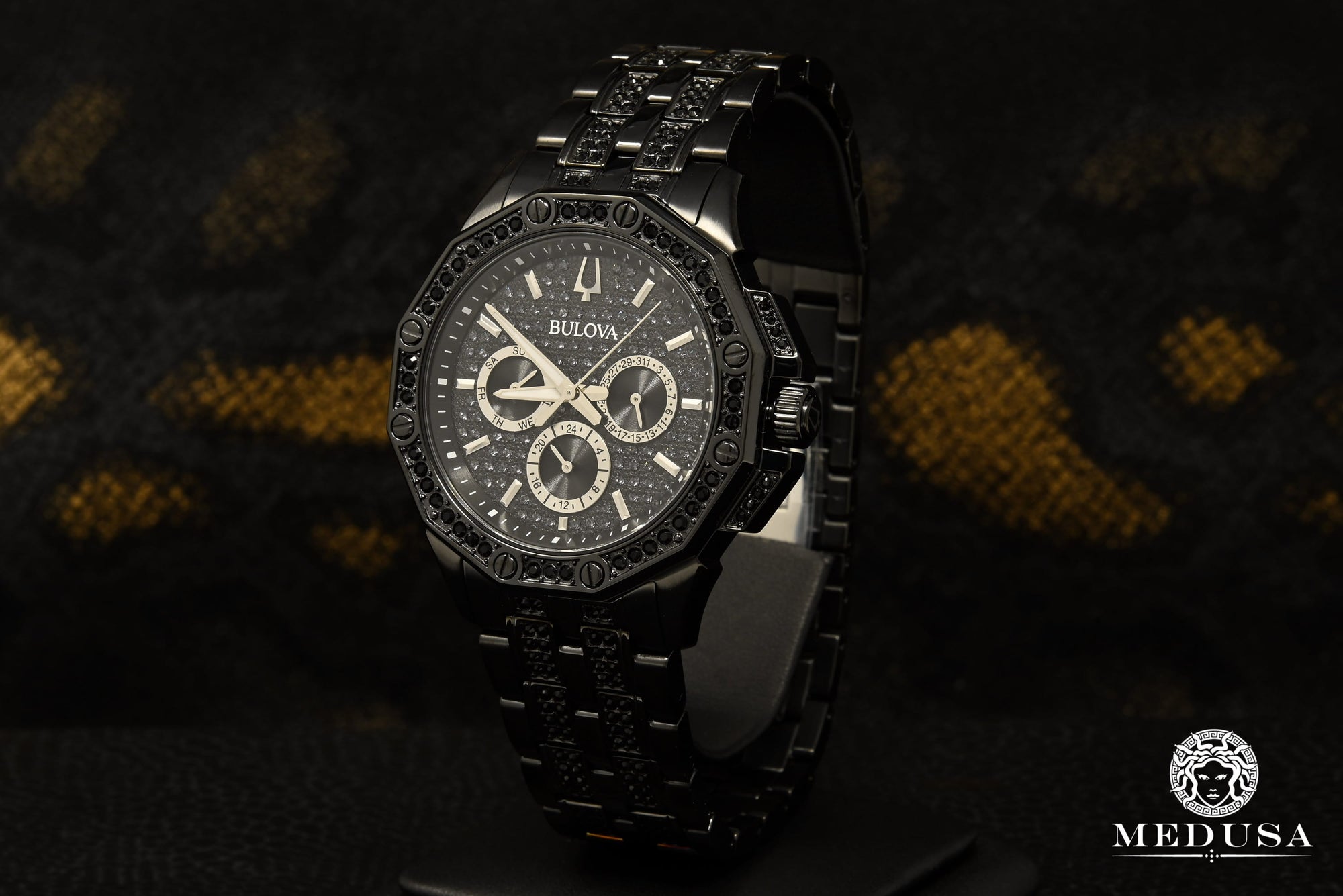 Montre Bulova | Montre Homme Bulova Cristal - 98C134 Swarovski / Or Noir