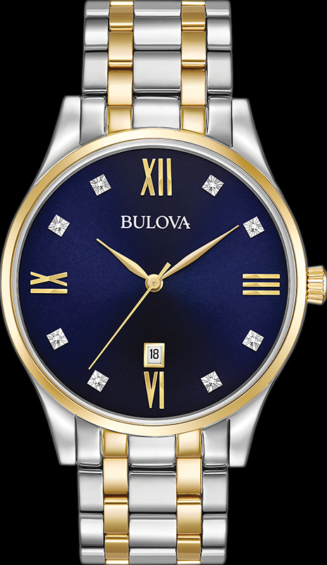 Bulova Watch | Bulova Diamonds Men&#39;s Watch - 98D130 Diamond / 2 Tone Gold