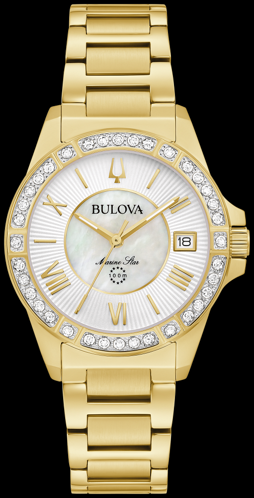 Montre Bulova | Montre Femme Bulova Marine Star - 98R294 Diamant / Or Jaune