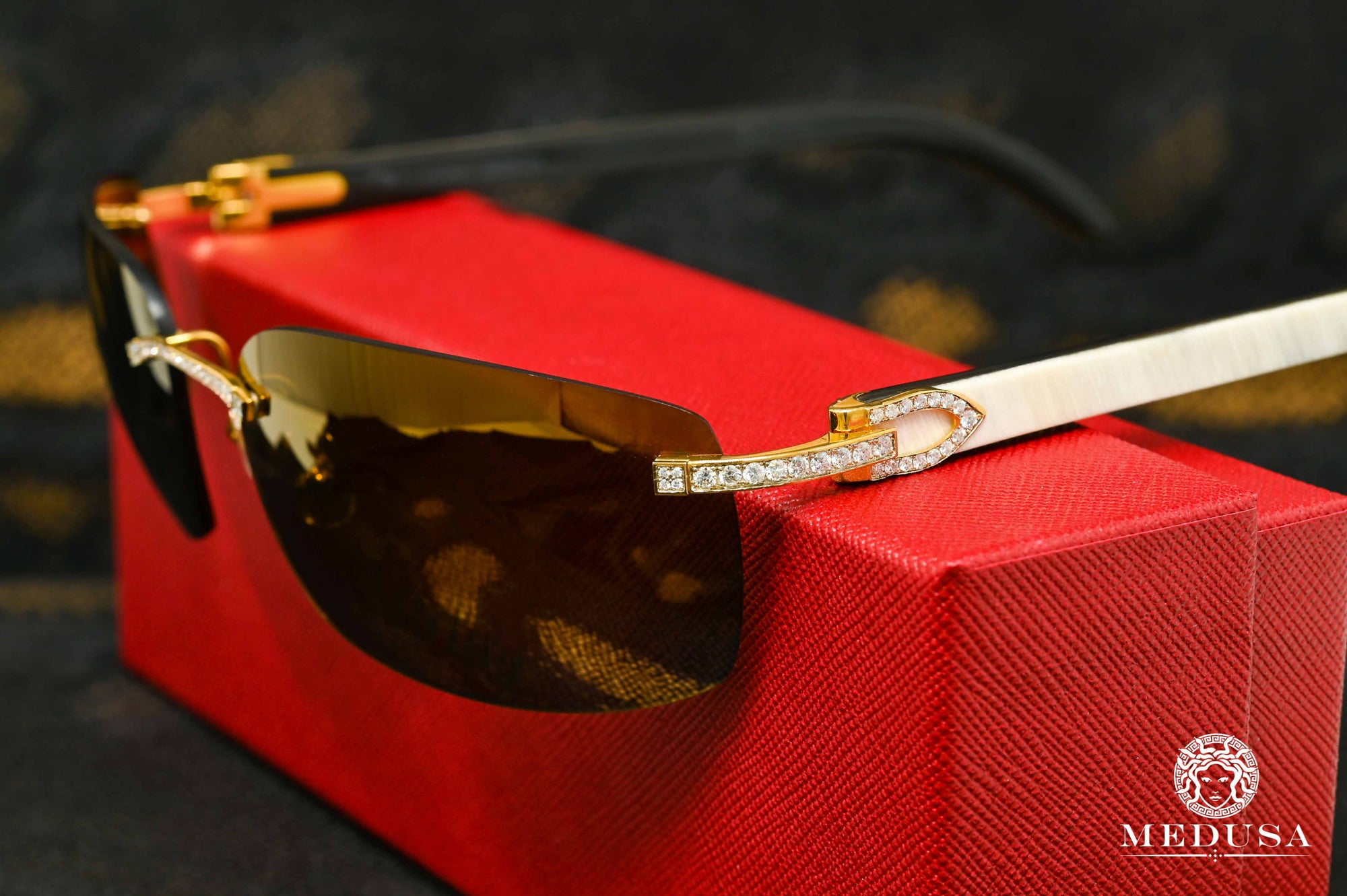 Lunette Cartier | Lunette Homme Cartier C Décor | Gold &amp; Wood Or Jaune
