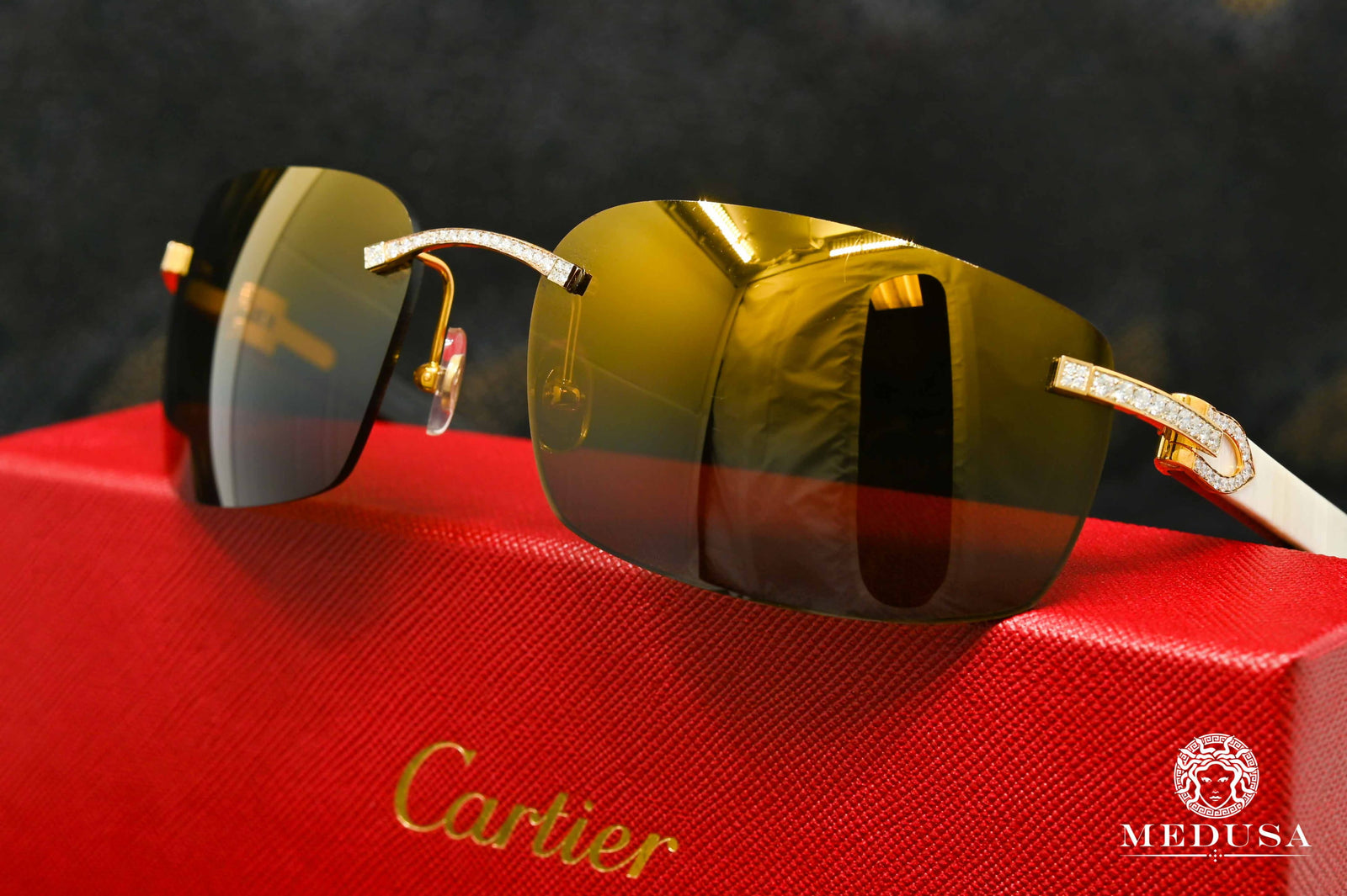 Lunette Cartier | Lunette Homme Cartier C Décor | Gold & Wood Or Jaune