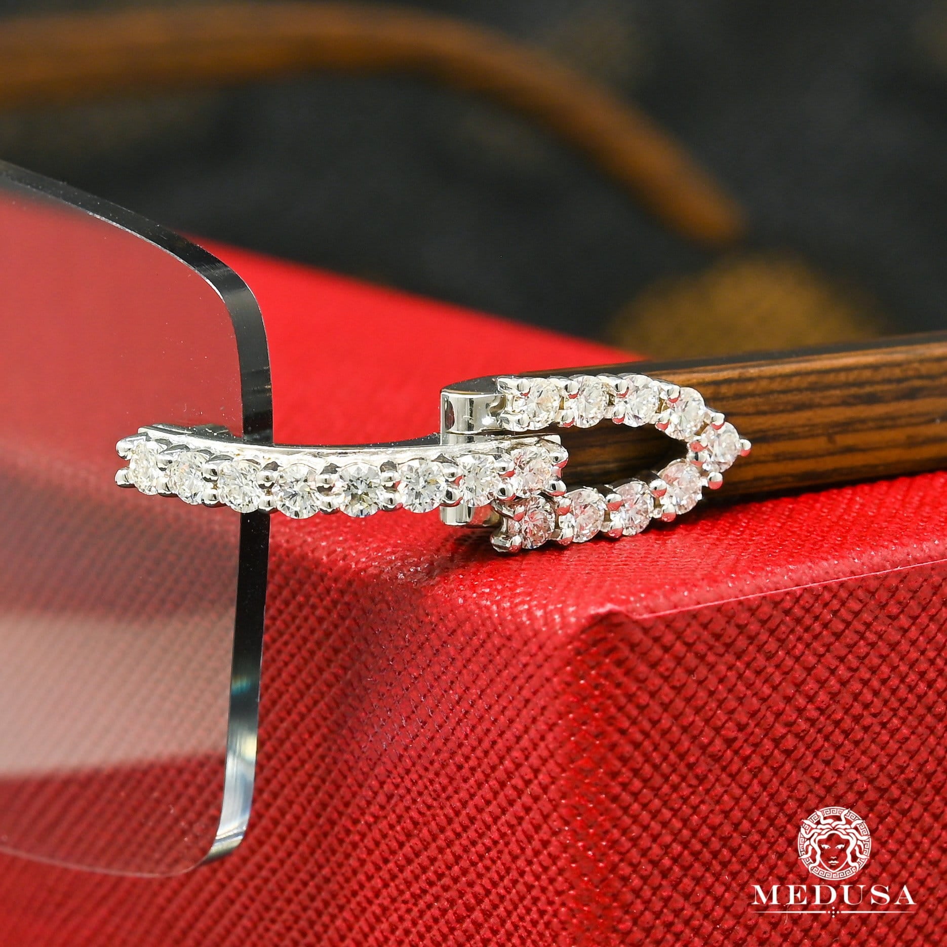 Lunette Cartier | Lunette Homme Cartier Signature C | Silver &amp; Wood Big Rock Stainless