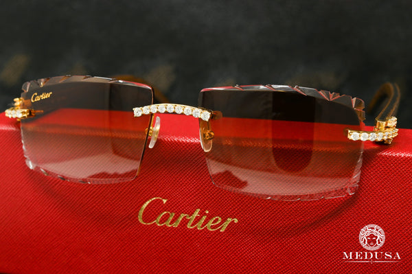 Lunette Cartier Cartier Signature C Wood Brown Diamond Cut Lenses lunette-cartier-cartier-signature-c-wood-brown-diamond-cut-lenses
