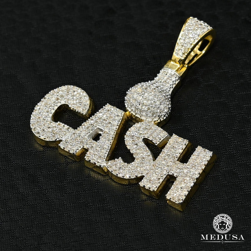 10K Gold Diamond Pendant | Divers Cash D1 Pendant - 2 Tone Gold Diamond