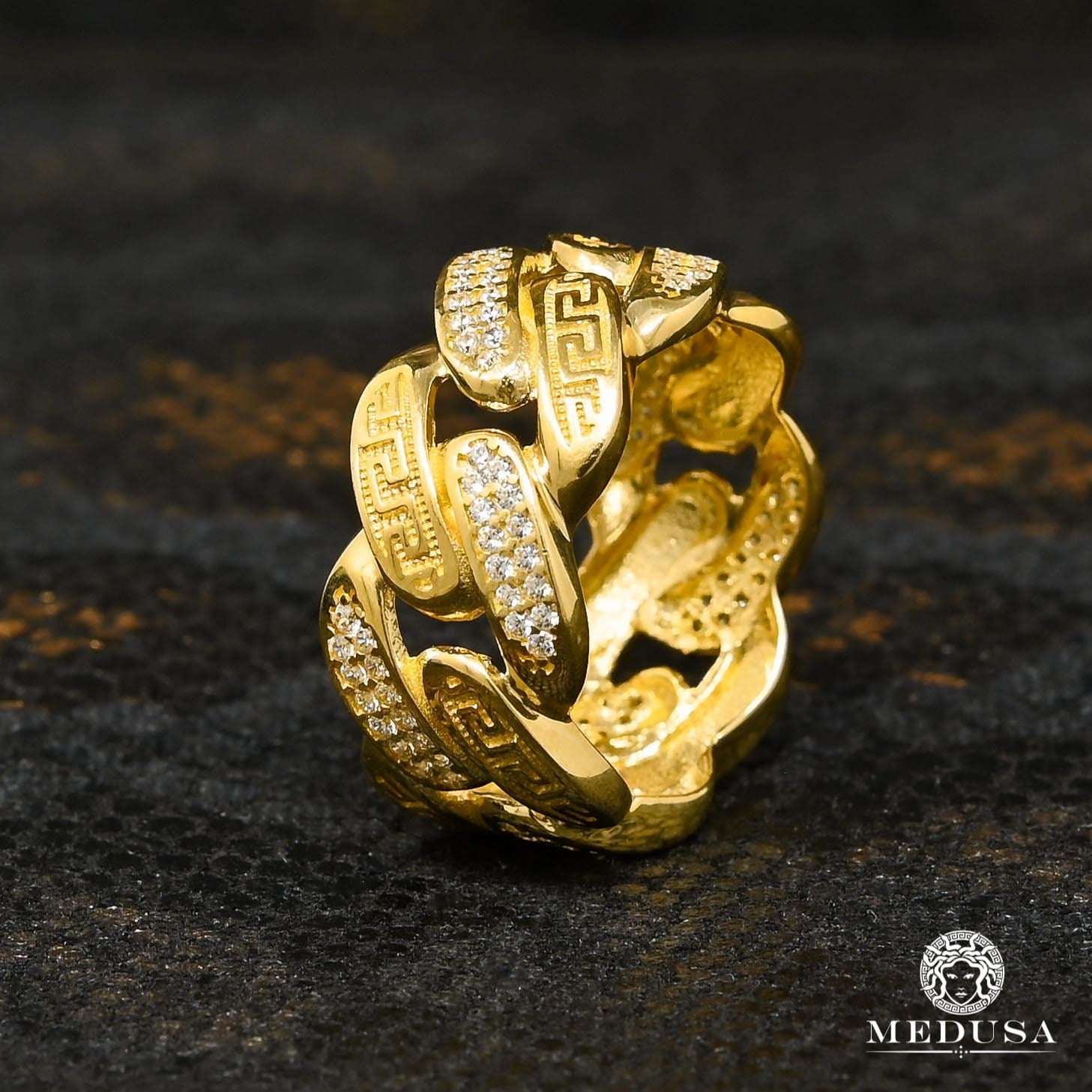 10K Gold Band | Men's Ring Circle H2 10 US / Yellow Gold