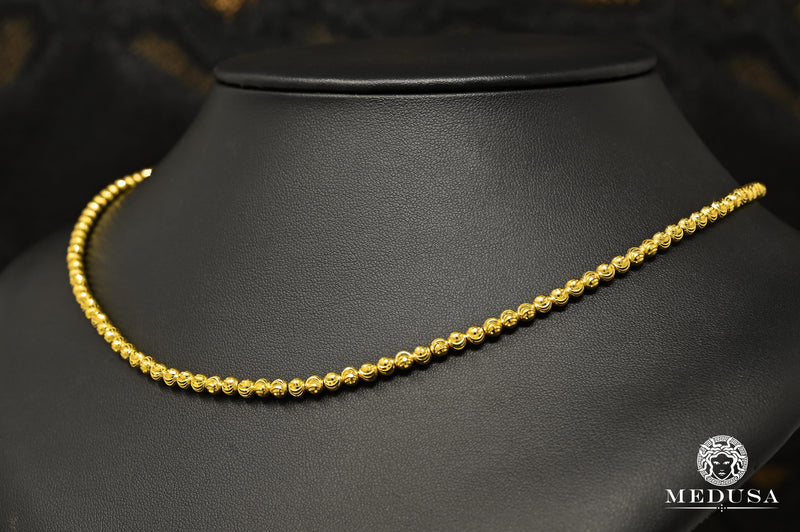 10K Gold Necklace | Women&#39;s Necklace Moons Cut Necklace 18&#39;&#39; / Yellow Gold