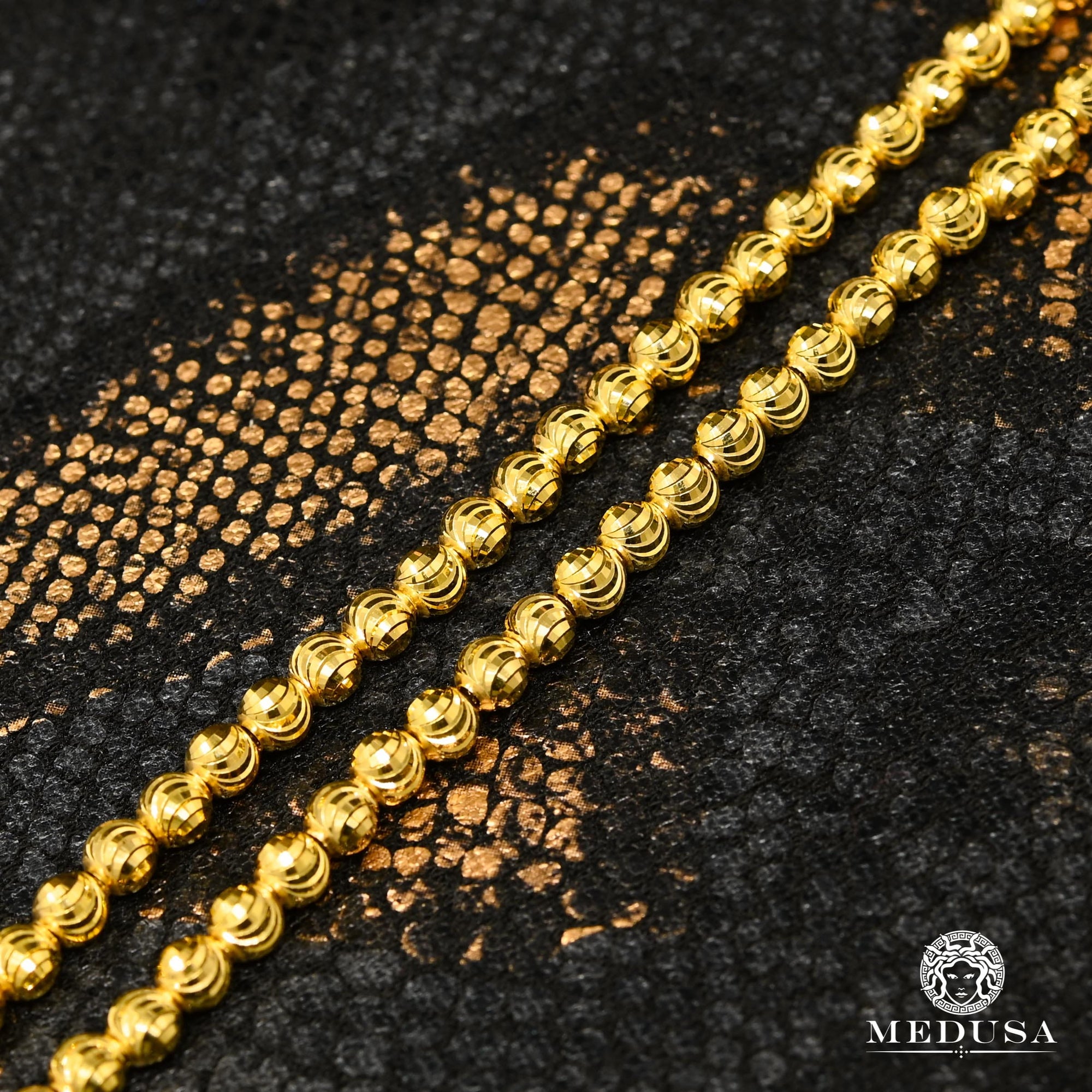 10K Gold Necklace | Women&#39;s Necklace Moons Cut Necklace 18&#39;&#39; / Yellow Gold