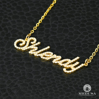 Collier Prénom Diamant Sur-Mesure - 10K / 16'' / Or Jaune